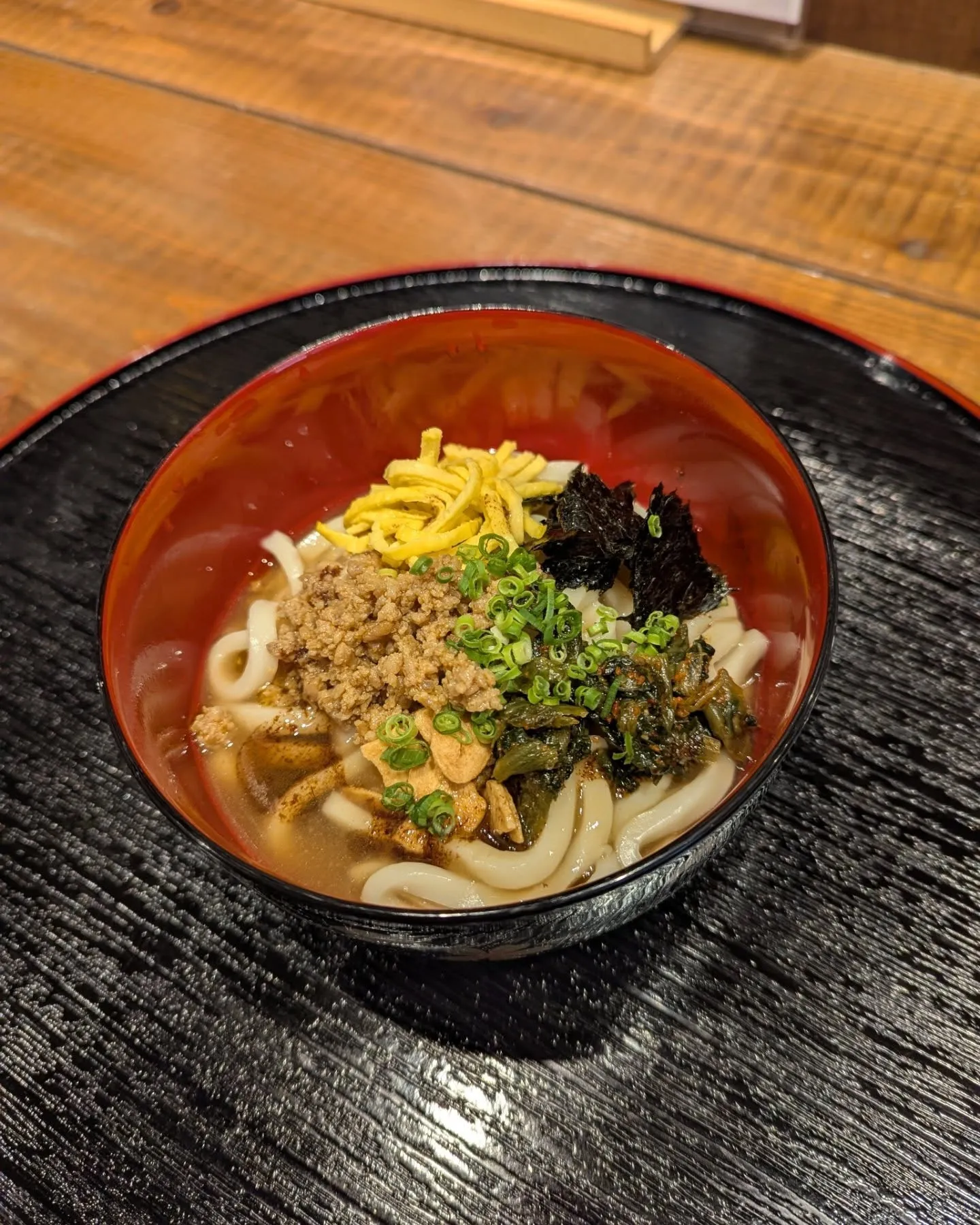 呉服町の和食堂藍の天彩新メニュー❗️豚骨混ぜうどん❗️