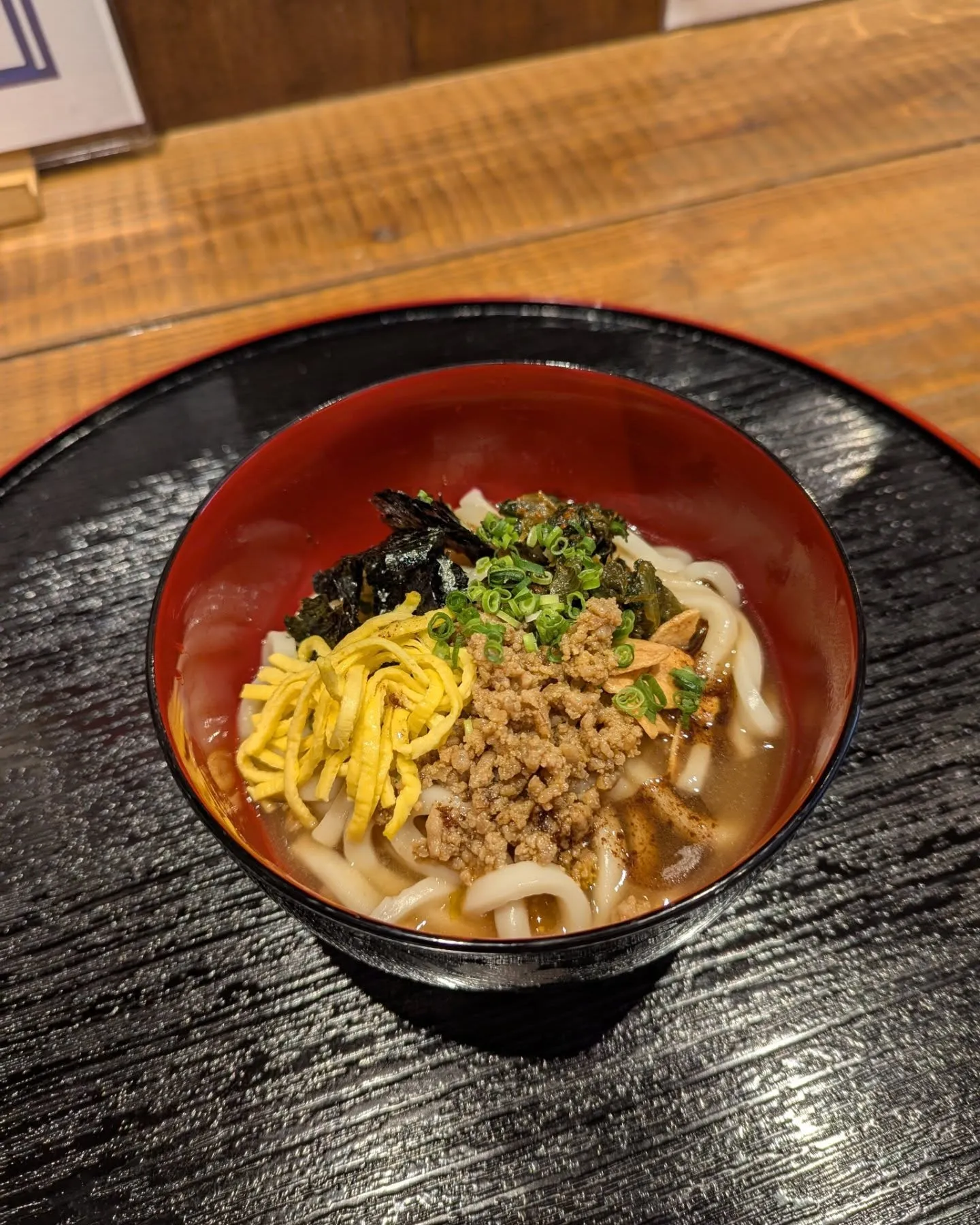 呉服町の和食堂藍の天彩新メニュー❗️豚骨混ぜうどん❗️